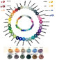 Preview: Silikon Perle Sterne rund Sternperlen 2farbig mit freier Farbwahl in 52 Farben