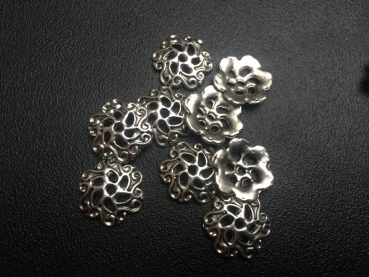 10 Perlenkappen Wellen 13mm