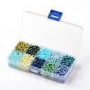 Glasperlenbox 6mm 550 Perlen blautöne