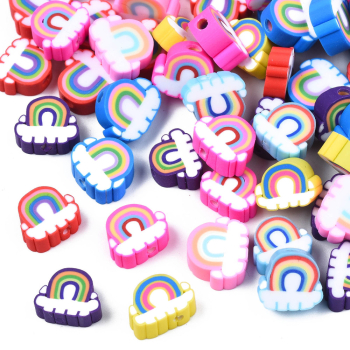 Polymer Perlen Regenbogen für coole Sommerarmbänder 50 Stück ca 1cm