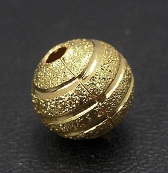 Stardust Perle goldfarben mit Rillen 8mm