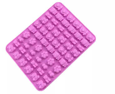 Giessform für Gummibärchen 60 Stück Tiere (pink)