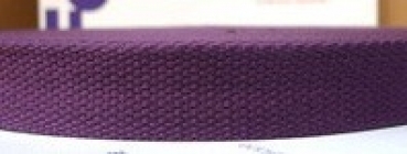 Gurtband 25mm aus Baumwolle purpur pro Meter