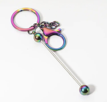 Schlüsselanhänger zum beperlen multicolor Regenbogen