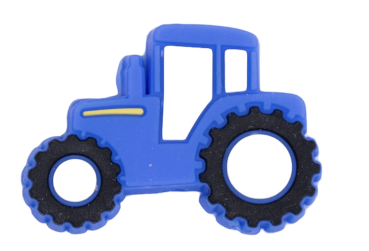 Traktor blau Motivperle Silikon