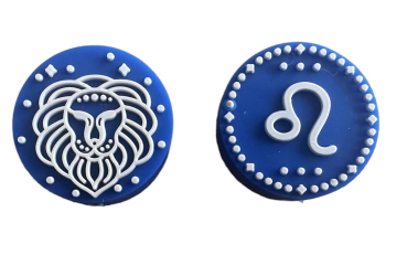 Sternzeichen Löwe Motivperle auch ideal für Kugelschreiber und Schlüsselanhänger blau/beige