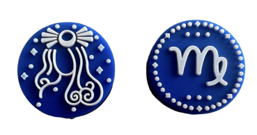 Sternzeichen Jungfrau Motivperle auch ideal für Kugelschreiber und Schlüsselanhänger blau/beige