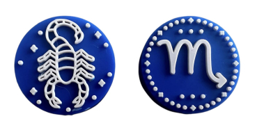 Sternzeichen Skorpion Motivperle auch ideal für Kugelschreiber und Schlüsselanhänger blau/beige