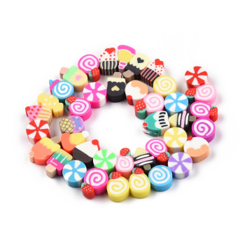Polymer Perlen Candy mix für coole Sommerarmbänder ca 40 Stück a 10mm Durchmesser