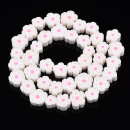 Polymer Perlen weisse Blümchen für coole Sommerarmbänder ca 40 Stück a 10mm Durchmesser